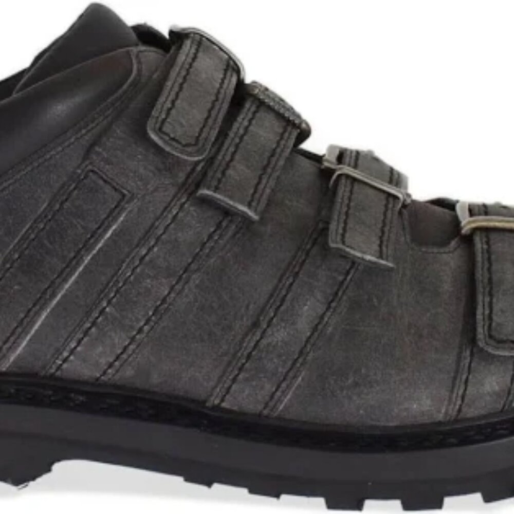 DG GRAY LEATHER ANKLE STRAP SHOES BOOTS